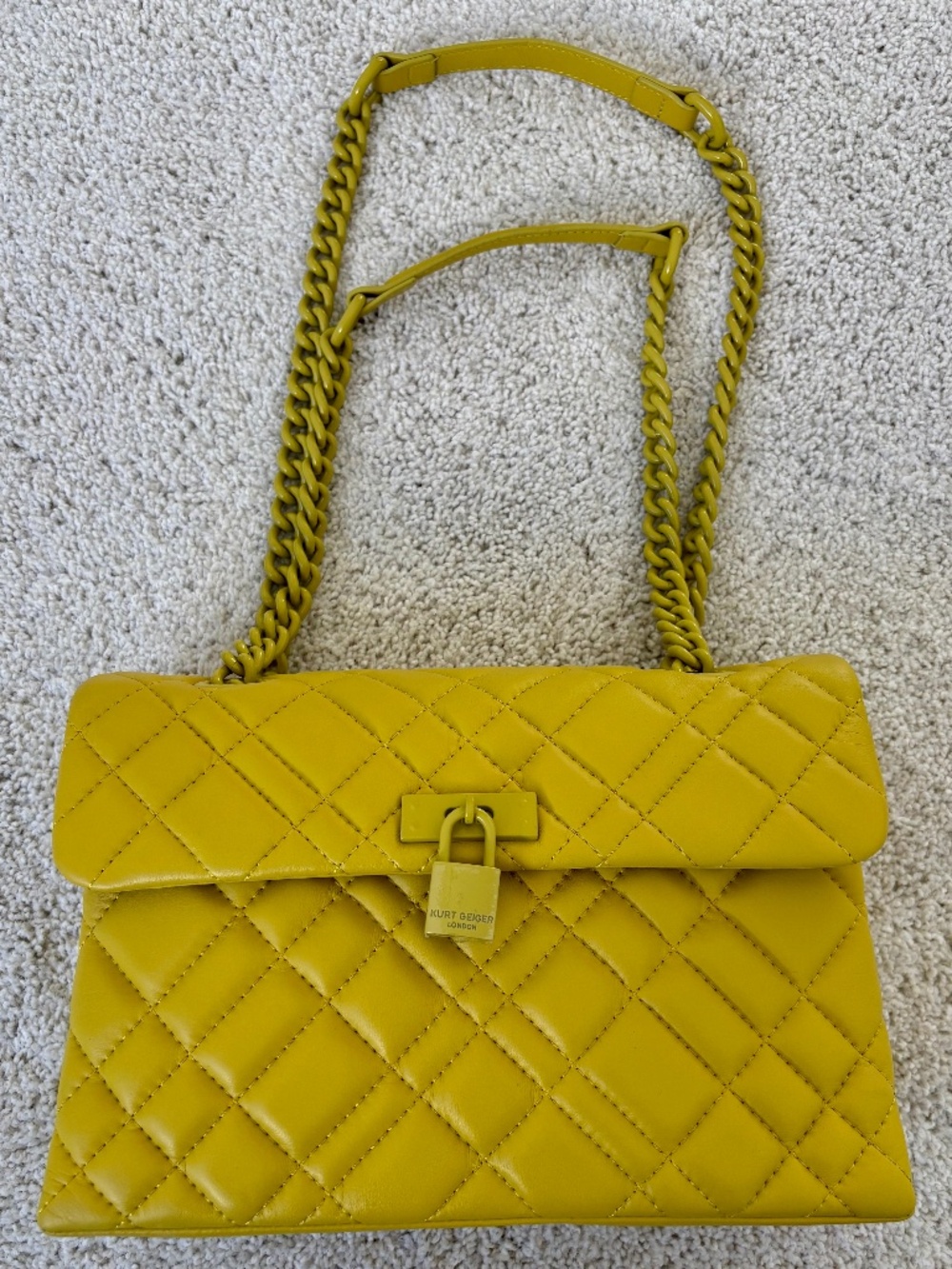 Kurt Geiger London Brixton Bag in Yellow Leather